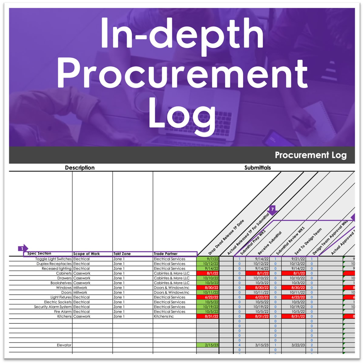 Image of procurement log.